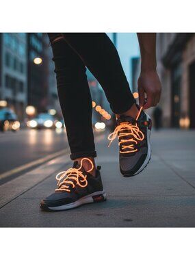 1 Pair Flashing Shoe Laces - Orange Light